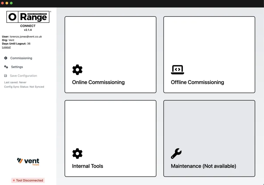 O Range Connect configuration software