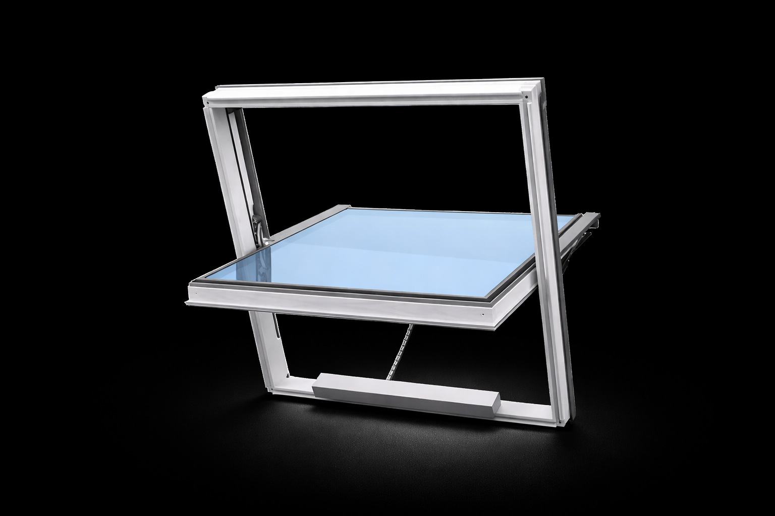 Ventec KAS S6A centre-pivot AOV roof window for smoke ventilation